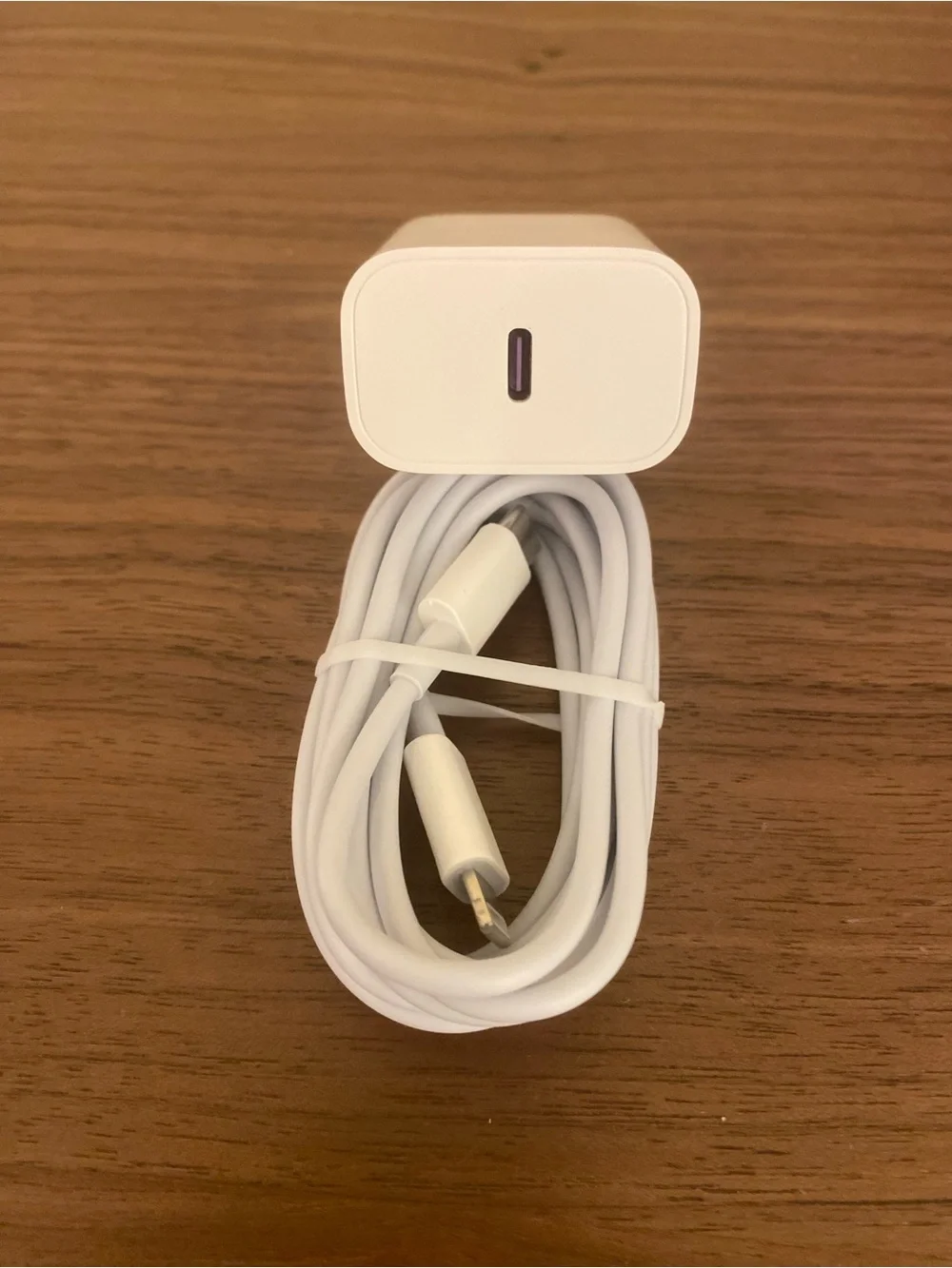 White USB-C Wall Charger and Lightning Cable